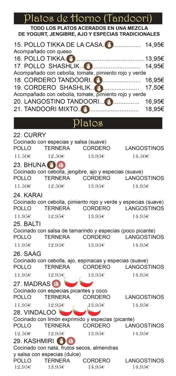 Main Dish (Indian Food) Basmati Indian Restaurant